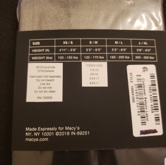 I.N.C. Striped Mock Thigh-High Tights - Picture 2 of 2